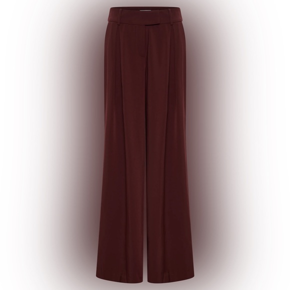 NWT Jacqueline Pleated Wide Leg Pants Mahogany - Picture 10 of 12